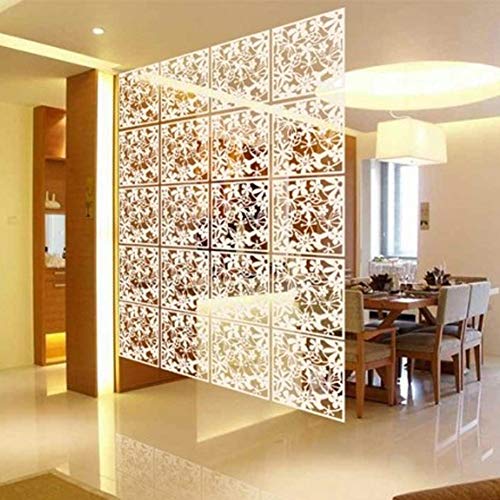 Yehapp Séparateur de pièce suspendu, écran mural de panneaux de motif de fleur d'oiseau de papillon, écran mural de conception évidée de panneau Cover