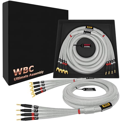 WORLDS BEST CABLES 8tB[g AeBbg - 9AWG - EgsA OFC - GNXgv~A I[fBIt@ HiFi oCAvXs[J[P[u yA Eminence Gold Banana (x4) & X