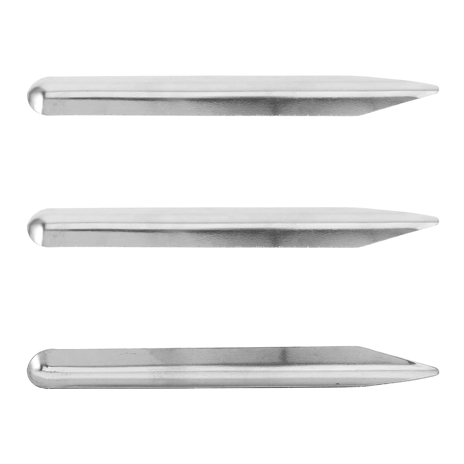 3pcs Stainless Steel Lab Spatula with Rounded Pointed Ends Dual-end Scoop for Precise Mixing Transferring Powders Pastes Beads Jewelry and Laboratory Use