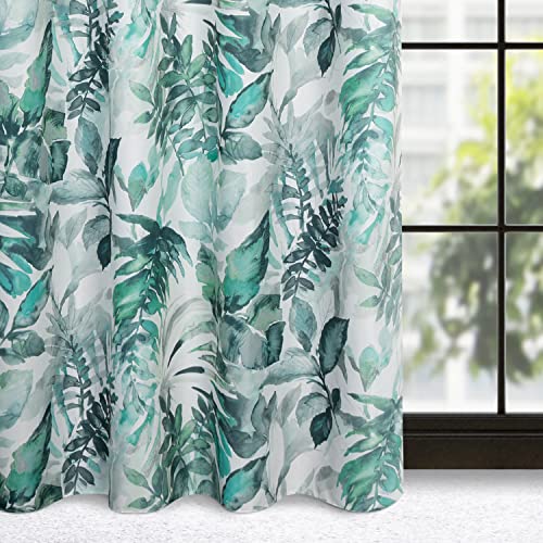 Eurofirany Adeline Botanical Leaves Pattern with Eyelets Microfibre Curtain 1 Piece Modern, Elegant, for Bedroom Living Room - Image 2