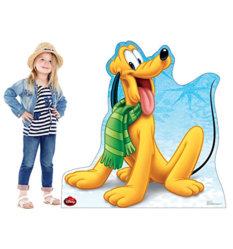 Image of Cardboard People Holiday Pluto Life Size Cardboard Cutout Standup - Disney Holiday Collection