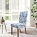 SPRINGRICO Chair Covers for Dining Room 6 Pack, Stretch Dining Chair Cover, Washable Spandex Kitchen Parsons Chair Slipcovers, Removable Seat Protector for Home or Party (Set of 6, Leaves Bay)