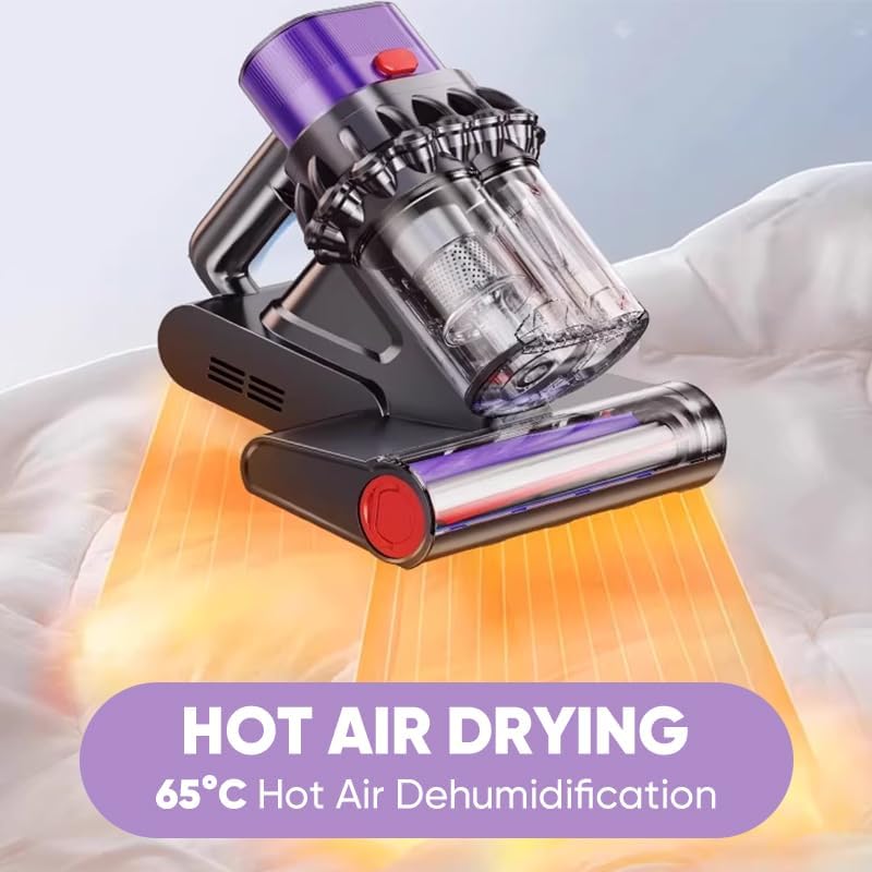 Miniatura 3 de Saker Potente aspiradora de cama UV aspiradora de colchón con aire caliente  Potencia de succión de 14 kPa con filtración HEPA - Golpeado de alta