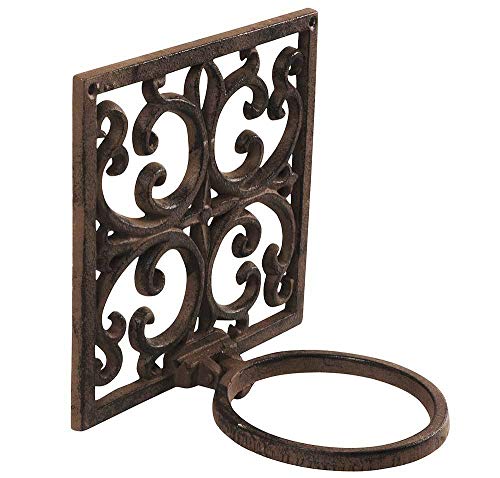 Esschert BPH14 Flower Pot Holder Classic 1-Pot Cast-Iron - Brown, 7.2inx 6inx 7.2in