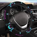 FORTTS Anime Steering Wheel Cover Anti-Slip Car Wheel Protector 3D Pattern Universal Fit 15 Inch Car Accessories for Auto Cars SUV Sedan Decor