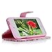 iPod Case iPod Touch 5 Case - MOLLYCOOCLE Stand Wallet Purse Credit Card ID Holders Magnetic Color Leaves Love Design PU Leather Ultra Slim Fit Flip Folio Cover for iPod Touch 5 5th Generation