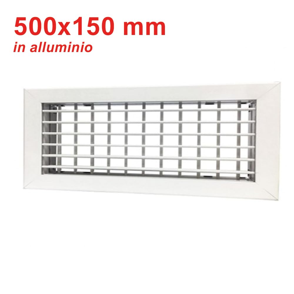 France air - grille de soufflage alu blanc 500x150 mm doubles ailettes orientables
