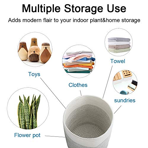 Fairylavie 12'' Cotton Rope Plant Basket, Fit For 10'' - 11'' Planter, Reinforce Cotton Rope For Easier And Faster Shape Recovery, Multifunctional Basket Ideal Choice For Home Decor And Storage #TOP3