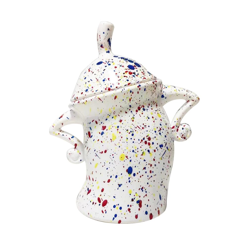 LIVASH Canister with Attitude,Fun Airtight Kitchen Storage Canisters,Cute Food Storage Tank with Airtight Lid White
