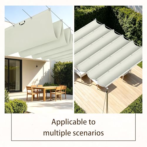 Filet d'ombrage vague rétractable résistant aux UV blanc cassé 750x400 - 3