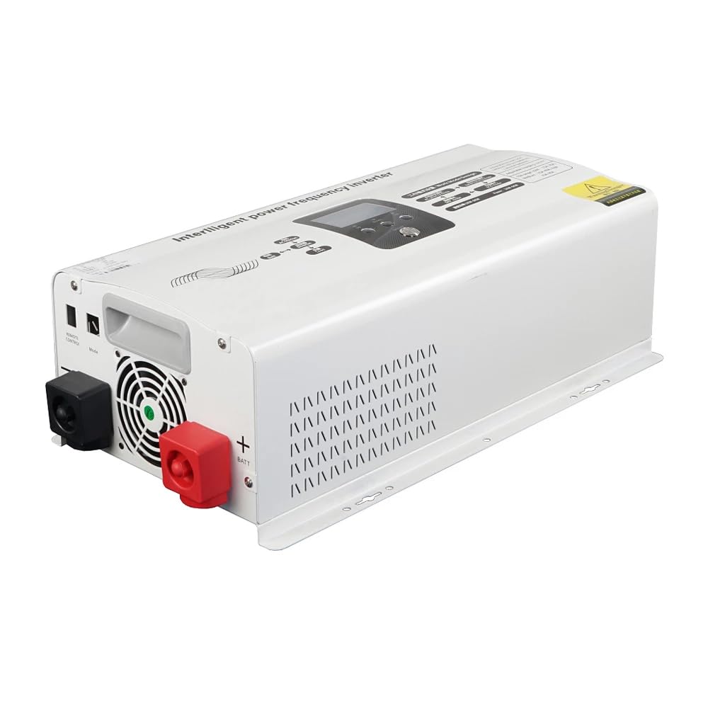 6000W Hybrid Solar Wechselrichter 24V 50 Hz/60Hz Off Grid Reine Sinuswelle Inverter Built-in 50A 60A Photovoltaik Batterie Laderegler (24, Volt)