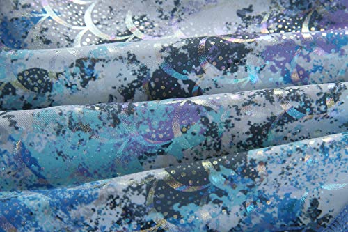 Image of Vivobiniya Teens Girls Fish Scales One Piece Swimsuits Long Sleeve Mermaid Swimsuit
