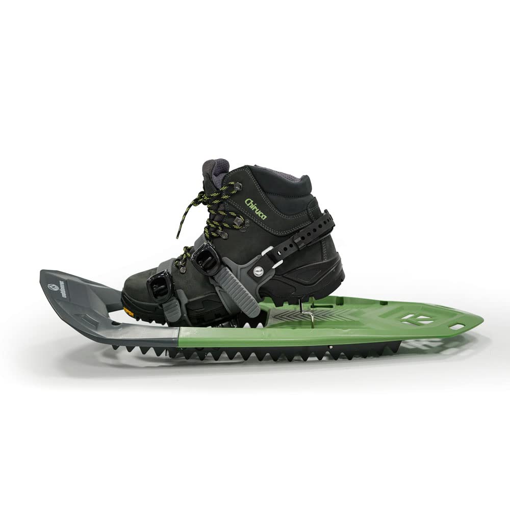 outdoorer Schneeschuhe SnowClimber M – 25 Zoll, Moderns mit Steighilfe und Ratschenbindung, für sportliche Schneeschuhtouren