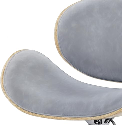 Miniatura 79 de SIMPLIHOME Marana - Taburete de bar giratorio ajustable – Silla tapizada de metal de 33 pulgadas de altura de asiento en piel sintética vegana