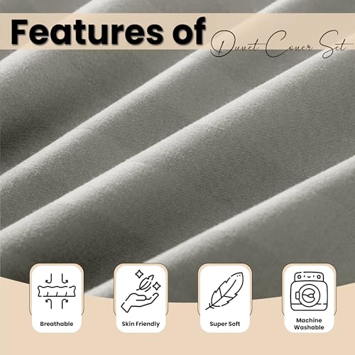 Parure de lit en satin douce et anti plis pour lit super king size gris - 8