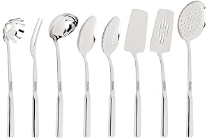 Viking Culinary 304 Stainless Steel Construction Kitchen Utensils With Hollow Handles, Premium...