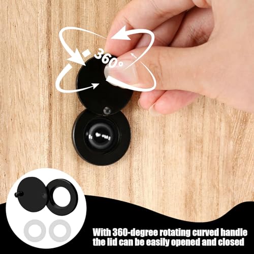 Türspion Abdeckung,Türspione,Gucklochabdeckung,Türlochabdeckung,Türspion Mit Abdeckung,Gucklochschutz Für Hotel Zuhause,Türspion Ohne Bohren,Tür Spion,Ring Türspion Für Hotel Zuhause (Schwarz)