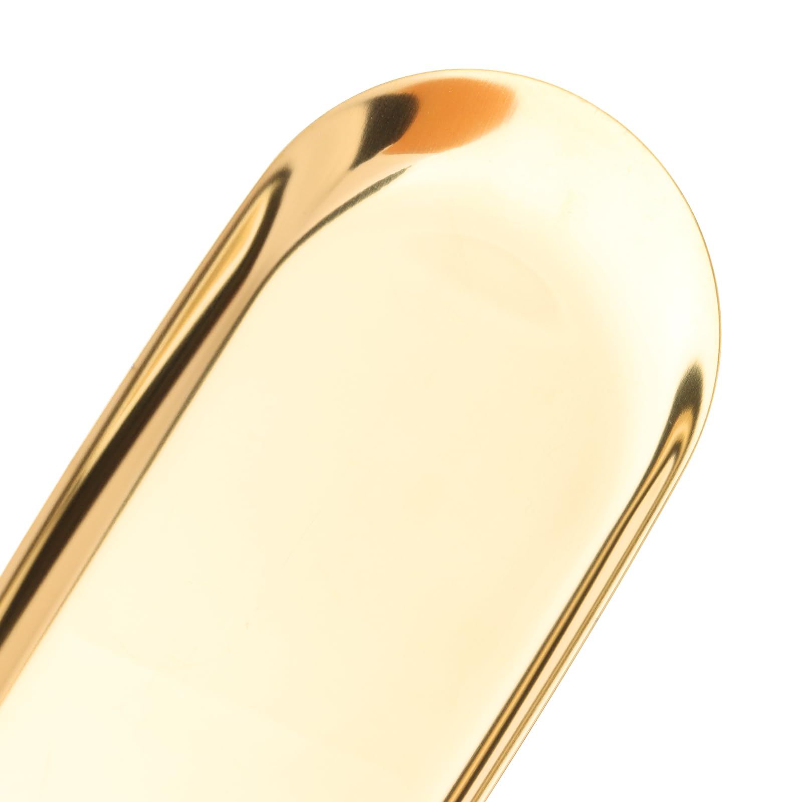 6 piatti da portata in acciaio inox dorato, piccoli vassoi decorativi, ovali, piatti decorativi allungati, per gioielli cosmetici (23 x 9,5 cm)