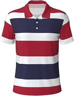 Thailand Flag Print Men's Polo Shirts, Casual Short Sleeve Polo Shirts, Moisture Wicking T-Shirt, for Daily Use