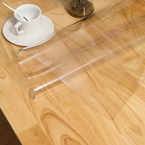 Mantel de plástico rectangular impermeable de 35 x 120 cm, hule transparente, fácil de limpiar, 1 mm de grosor, perfecto para cenar, picnic y fiestas, se vende por metros.
