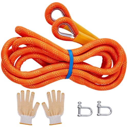 Correa de remolque resistente: cuerda de remolque de rescate para exteriores, cuerda de tracción gruesa y atrevida | Cuerda de tracción resistente para coche y camión, cuerda de rescate eléctrica, cor