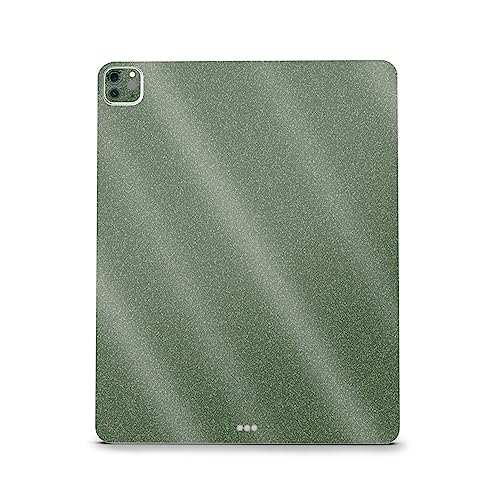 Image of MightySkins Carbon Fiber Skin Compatible with Apple iPad Pro 12.9 inch M2 6th Gen (2022) Full Wrap Kit - Solid Olive | Protective, Durable Textured Carbon Fiber Finish | Easy to Apply | Made in The USA