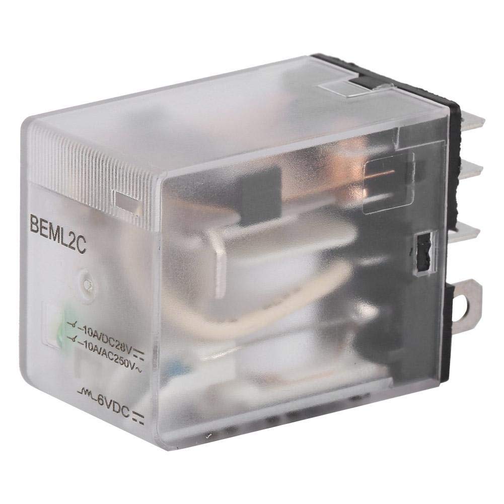 Naroote Electromagnetic Relay, 8 Pins Two-Open Two-Closed Electromagnetic Relay 10A with Green Indicator Light-Quality is Our Culture(6VDC)