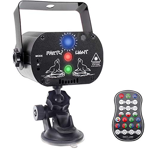 U`King Party Lights, DJ Disco Stage Light with Battery Powered Projector Sound Activated