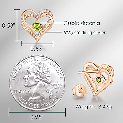 Cde Forever Love Heart Stud Earrings 925 Sterling Silver With Birthstone Zirconia, Anniversary Birthday Jewelry Gifts For Women Wife Her Girls #TOP4