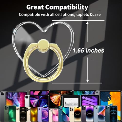 Anneau support transparent pour smartphone avec rotation libre pour iPhone et Samsung
