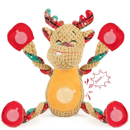 Image of Christmas Dog Toys for Large Dogs,Squeaky Dog Toys, Tug of War Dog Plush Toys,Large Stuffed Dog Toys for Large Dogs with Crinkled Paper,Stuffed Animals Toys for Dogs to Keep Them Busy