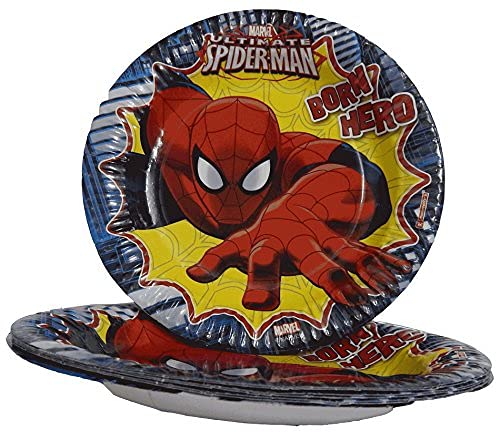 ThemeHouseParty® All Party Product Theme Based Party Product Cartoon Print Birthday Party Supplies (9" Plate) (Spiderman)