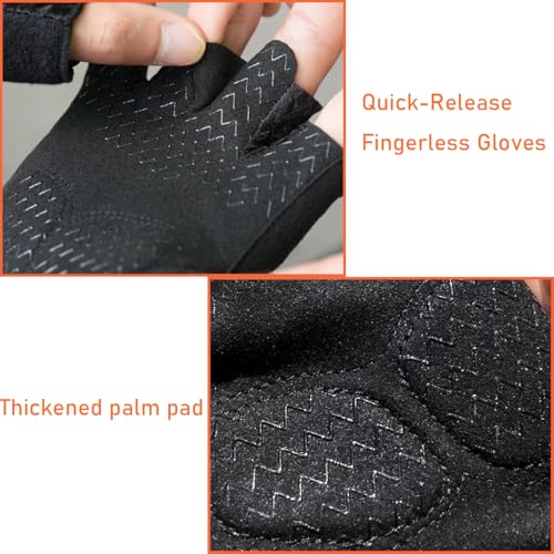 LJCUTE Fingerless Fishing Gloves for Men Women, Sun Protection & Breathable Cycling Gloves for Kayaking, Bike, Workout, Hunting - image 4