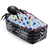 Liliful 44 Inch Halloween Cooler Spider Inflatable Drink Holder, Coffin Cooler Halloween Decor Inflatable Coffin Buffet Beverage Holder for Birthday Pool Vampire Party(1 Pack)