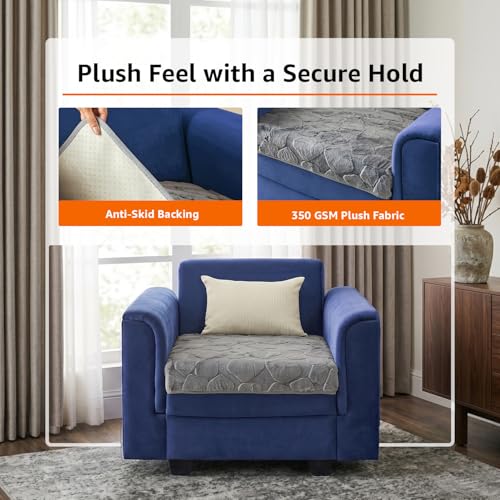Image of Amazon Basics - Rabbit Fur Make Your Own Sofa Cover |70cm x 70cm| Microfiber Sofa Slipcover | 350 GSM (Grey, 1 Seater)
