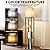 RUNTOP Floor Lamp with Shelves, Modern Shelf Lamp for Display Storage, 3 Color Temperature Wood Narrow Standing Corner Lamp with 8W Bulb for Living Room Decor, Bedroom, Office, Home Decor(Brown)