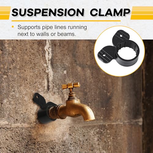 Image of Briwooody 50 Pack 1 Inch Pex Suspension Pipe Clamps Tubing Supports for Pex, Copper, CPVC Pipe, Butterfly Style(Black)