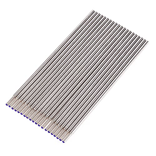 Brrnoo Skin Marker Pen Cores, 20pcs / Box Skin Marking Pen Skin Surfer Stencil, Microblading Marking Pen Refill Accessory Professional Surgical Tip Skin Marker Pen Stencil Markers Pen(blue)