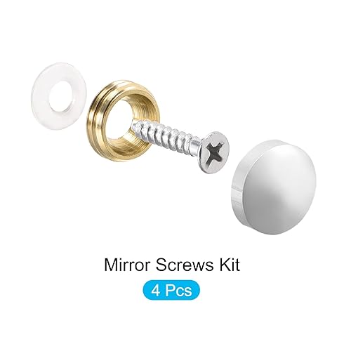 Miniatura 15 de METALLIXITY Tornillos de espejo (0.709 in/0.71 pulgadas), 4 unidades, cubierta decorativa, clavos de latón galvanizado, para accesorios