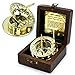 SARA NAUTICAL Antique Brass Sundial Compass, Sundial Clock in Box Gift Sun Clock Ship Replica Watch,Ship Decorations