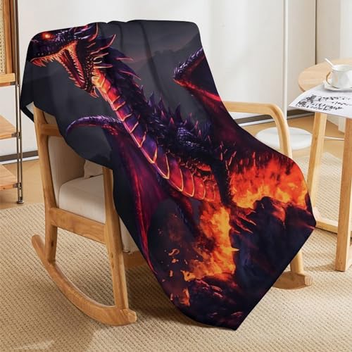 Couvertures de canapé de lit dragon flanelle pour soirée cocooning - 7