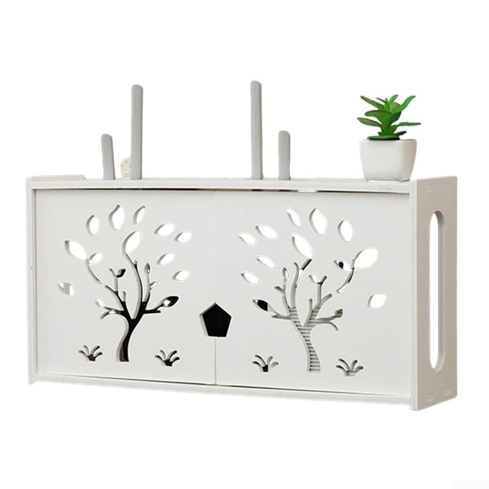 Kabelloses Router-Rack, wandmontierte Aufbewahrungsbox, geeignet für WLAN-Router und TV-Zubehör sauber und ordentlich (B)