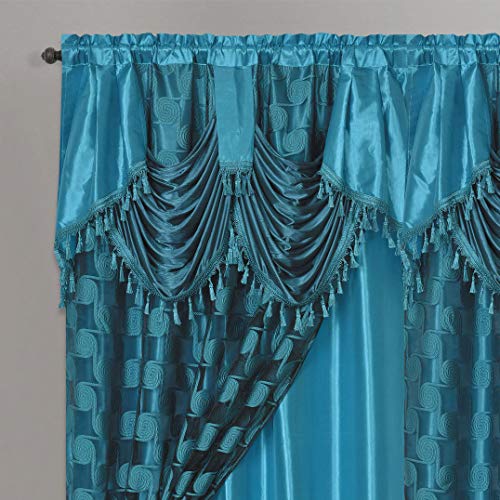 CIRCLE CYCLE. Clipped voile. voile jacquard window curtain drape with attached fancy valance