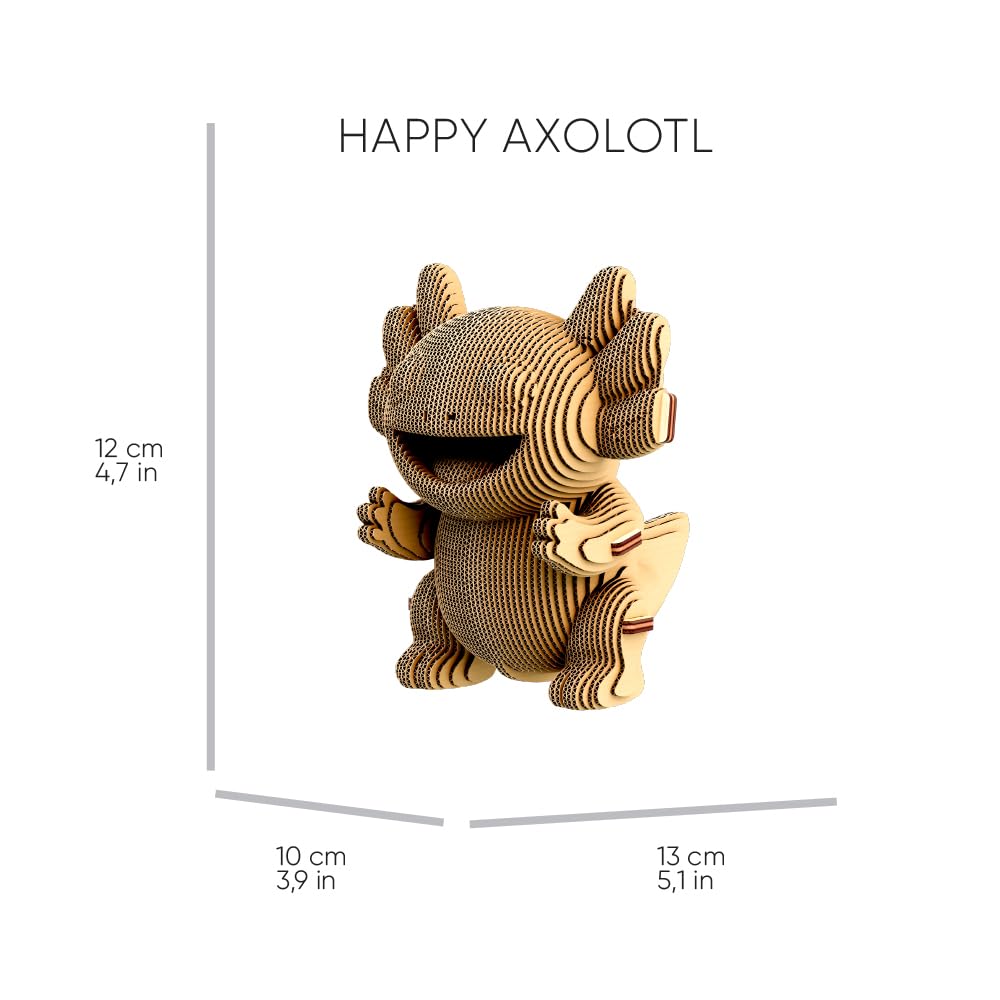 Axolotl Trio 3D-Puzzle aus Karton – Bausatz 3 Modelle