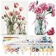gelrovaled Malen Nach Zahlen Erwachsene, DIY Flower mit Pinseln und Acrylfarben Handgemalt Ölgemälde Leinwand für Home Decor, 30×40CM 2 Pack, (Flower 02)