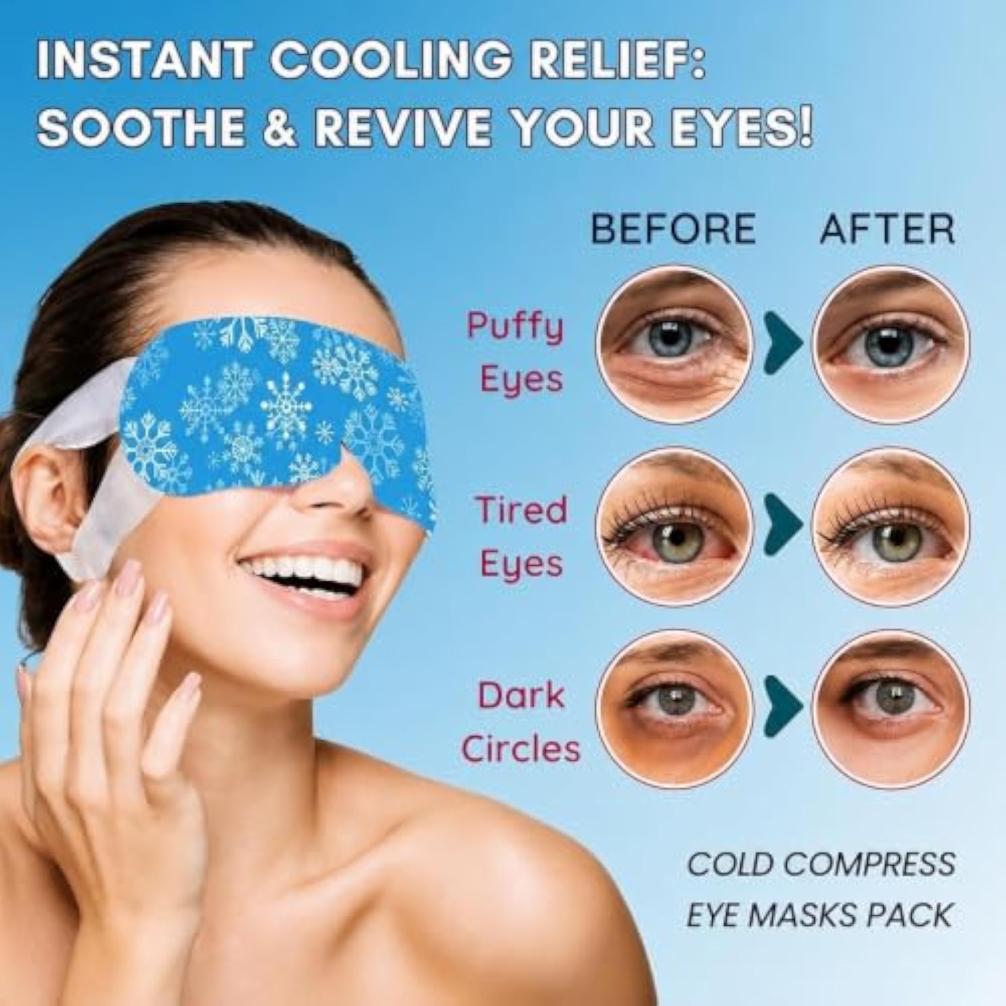 Cooling Gel Eye Mask for Sleeping, Pack of 5