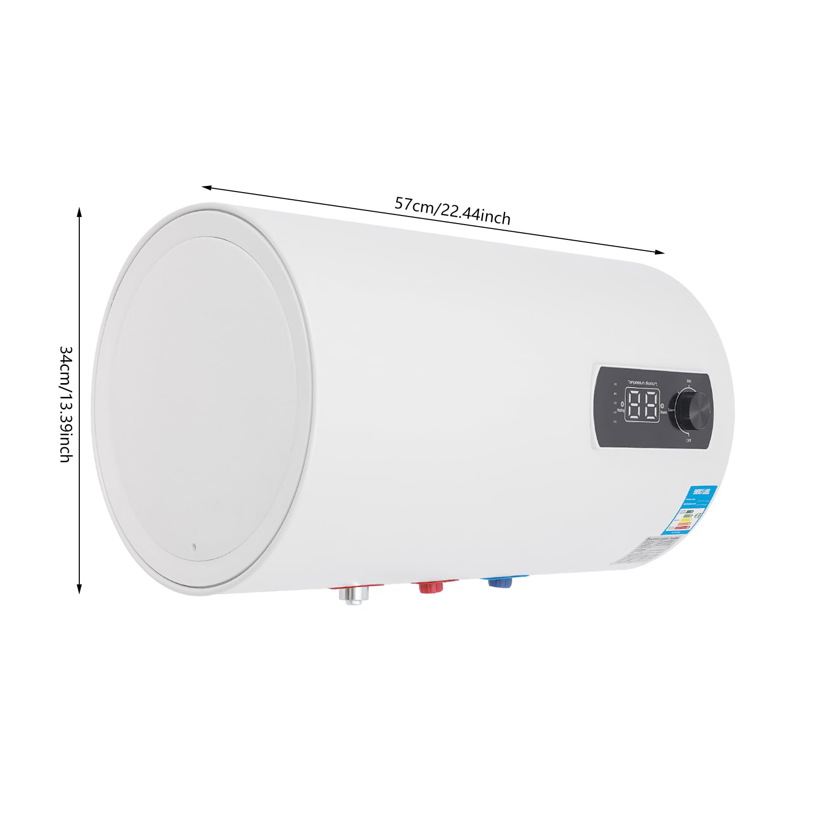 Réservoir de 40 l - Chauffe-eau électronique instantané - 0 à 75 °C - Affichage numérique - Réservoir d'eau chaude - Raccord G1/2"