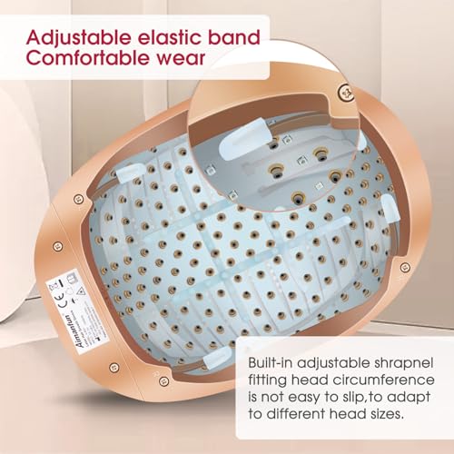 Image of Laser Hair Growth Helmet, Laser Red Light Therapy for Hair Growth, Laser Cap for Hair Regrowth Stimulate Denser Fuller Hair,256 Laser Diodes