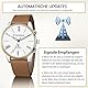 Herren Sprechende Uhr,Senioren/Blinde Armbanduhr mit Deutscher Stimme,Sprechende Uhren mit großem Zifferblatt für sehbehinderte Menschen,Laut und Deutlich,Modisch und elegant(Braun)