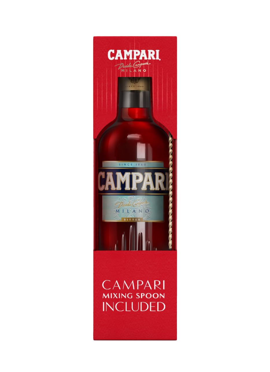 Campari 70cl | 25% | Bitter Aperitif - The Heart of the Negroni | Gift Pack with Mixing Spoon
